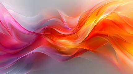 Poster - Abstract Flowing Wave Background with Pink and Orange Gradient