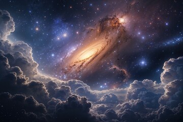 Wall Mural - Vibrant Stellar Nursery Surrounded by Cosmic Clouds in an Astronomical Scene