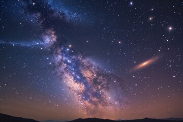 Wall Mural - unveiling the secrets of the universe discovering stars and galaxies in the night sky