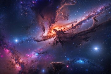 Wall Mural - exploring vibrant skies and cosmic wonders in astronomy and galaxy backdrops