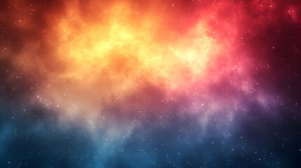 Wall Mural - Cosmic Nebula Background with Red Orange Yellow and Blue Hues
