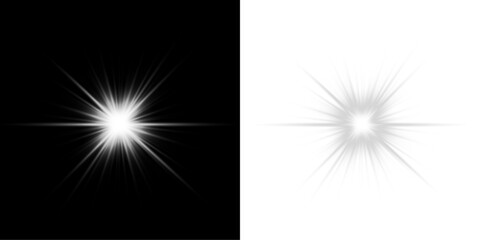 Poster -  glowing lens flare with starlight sparkles, magical shine, and spiral energy. Ideal for festive events, cosmic backgrounds, night party visuals, and abstract fantasy design elements. Vector format