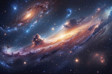 Wall Mural - stunning ethereal galaxies and majestic starlit space views