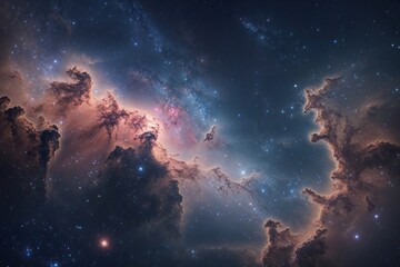 Wall Mural - stunning celestial scene of m81 and m82 with flux nebula and enigmatic night sky
