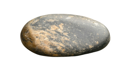 Poster - Smooth grey and beige oval stone on transparent background
