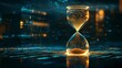 © Andrew - Time's Passage: An hourglass sits in the middle of an abstract digital scene, visually narrating the swift passage of time. With mesmerizing sand flow within the glass.