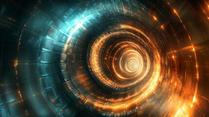 Poster - time tunnel's abstract light show: an immersive tunnel of swirling energy and light, offering a visu