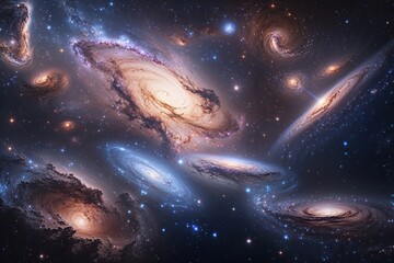 Wall Mural - stunning ethereal galaxies and mesmerizing starlit space views