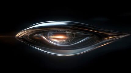 Poster - futuristic orb: an elegant, metallic orb, designed with smooth lines and a captivating inner glow, f