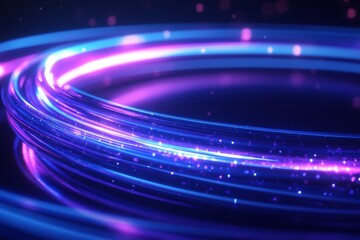 Aufkleber - Colorful light trails create a mesmerizing effect in a digital abstract background at night