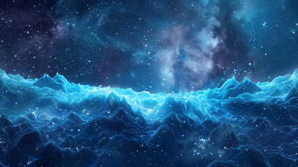 Wall Mural - landscape with the milky way galaxy. night sky with stars.