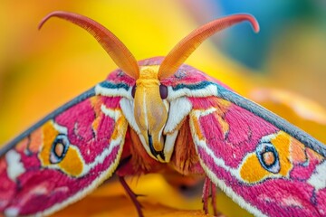 Poster - Colorful moth with intricate patterns displayed during daylight in a vibrant natural setting