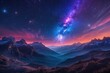 © Michael - Vibrant Celestial Night Sky Panorama with Bright Colorful Galaxy Background