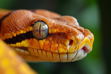 Aufkleber - Colorful close-up of a vibrant snake's head highlighting intricate scales and striking eye in a natural setting