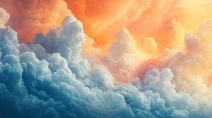 Wall Mural - The colorful and dynamic cloud formation fills the entire image space