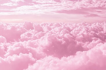 Poster - Vintage Retro Sky Background with Soft Clouds in Pastel Pink Hues for Creative Projects