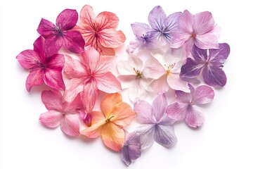 Poster - Colorful floral arrangement shaped like a heart showcasing various hues and types of flowers