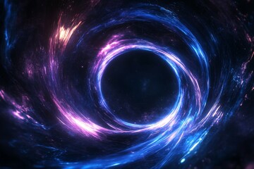 Poster - Vivid cosmic vortex swirling with purple and blue hues in the depths of space at an unknown time