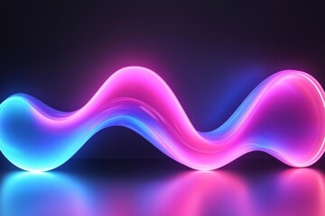 Fototapete - Colorful wave of light flows gracefully in a dark space showcasing vibrant hues and smooth curves