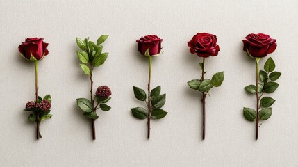 Poster - Exquisite bunch of deep red roses captured in a bright environment perfect for romantic gestures and celebratory events