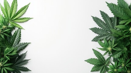 Poster - lush green plant featuring multiple leaves on display against a bright white background illustrating