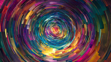 Poster - Abstract colorful swirling circular pattern design digital art vivid lines bright modern vortex