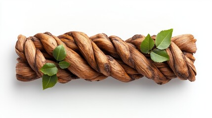 Poster - Isolated bunch of nuts with leaves from a twisted wild liana vine highlighting natural color and texture