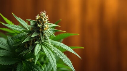 Poster - Striking silhouette of a marijuana plant leaf set against a bright white background highlighting its unique shape and design