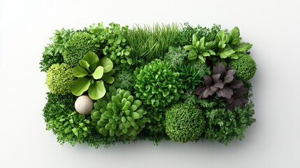 Poster - Lush wall of plants creating a rich greenery display that represents nature's beauty and abundance in landscapes