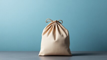 Poster - A stylish bag resting on a wooden table surrounded by subtle decor elements for a minimalist interior aesthetic