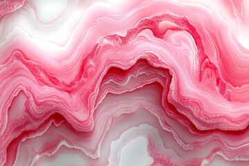 Poster - Beautiful abstract pink agate stone pattern with swirling lines and layers in soft hues