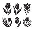 © Design one - Black and White Silhouette set Tulip Designs