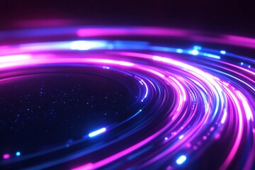 Aufkleber - Vibrant light trails create dynamic patterns in a dark space with a neon aesthetic during nighttime
