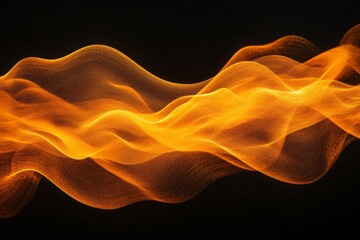 Poster - Bright orange waves flow gracefully across a dark background creating a vibrant contrast of colors
