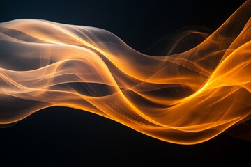 Aufkleber - Swirling orange and white smoke patterns create a mesmerizing abstract art display in darkness
