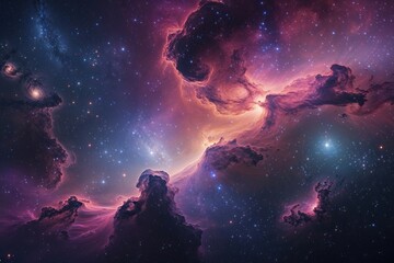 Wall Mural - vibrant deep space exploration of enchanting nebulae and cosmic horizons