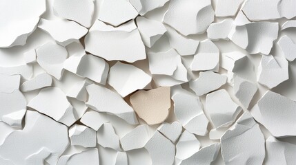 Poster - A close-up view of a white wall featuring a distinctive hole creating a unique architectural detail and visual interest