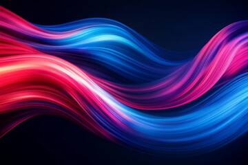 Leinwandbilder - Vibrant swirling lines of blue and pink creating a dynamic and colorful abstract pattern
