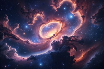 Wall Mural - stunning cosmic nebula with swirling clouds and celestial night sky beauty