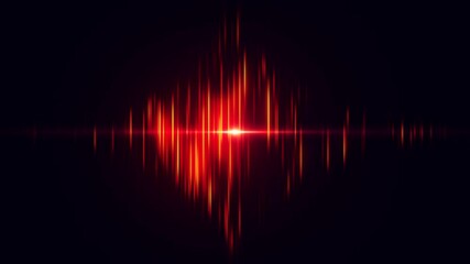 Poster - Colorful abstract animated digital sound background. Equalizer wave on black background. Digital sound wave diagram. 4K animation.
