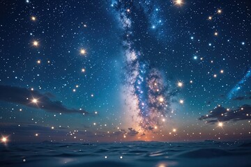 Wall Mural - Twinkling Stars Over a Blue Sky Stunning Night Sky Wallpaper