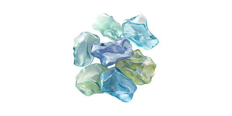 Poster - Colorful Glass Stones. Decorative Elements For Art And Design Projects Isolated On Transparent Background