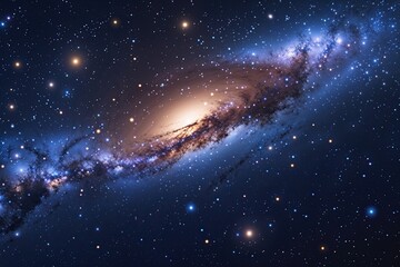Night Sky Galaxy Background with Stars in the Universe