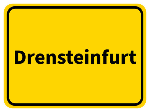 Illustration eines Stadteingangsschildes von Drensteinfurt, einer Gemeinde des Kreises Warendorf