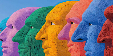Poster - Stylized Profile Portraits in Multiple Colors