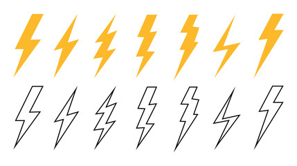 Lightning bolt icon. Electric vector lightning logo