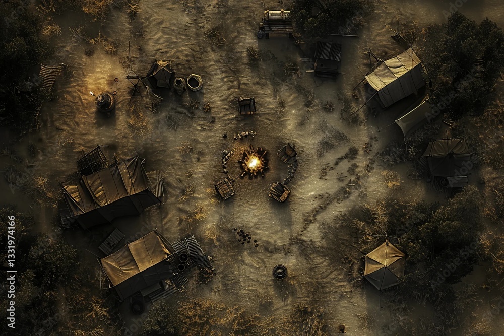 post apocalyptic map, battlemap, rpg map, wasteland map, survival map ...