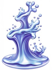 Poster - blue water splash, vibrant, dynamic, refreshing, clean, fluid shapes, creates an energetic feel.