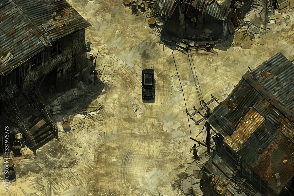 post apocalyptic map, battlemap, rpg map, wasteland map, game map ...