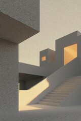 Poster - futuristic, corridor, dark, empty, with shadows and light
